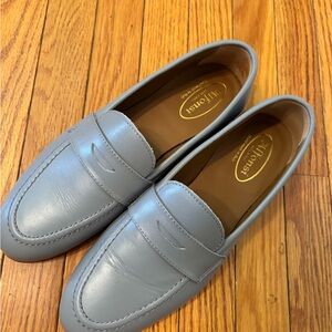 Italian Alfonsi Leather Gray Loafers